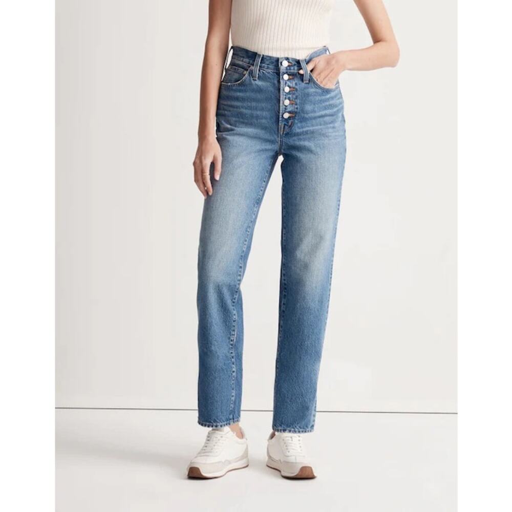 Madewell The Perfect Vintage Straight Denim Jean Button Front Edition Women’s 28